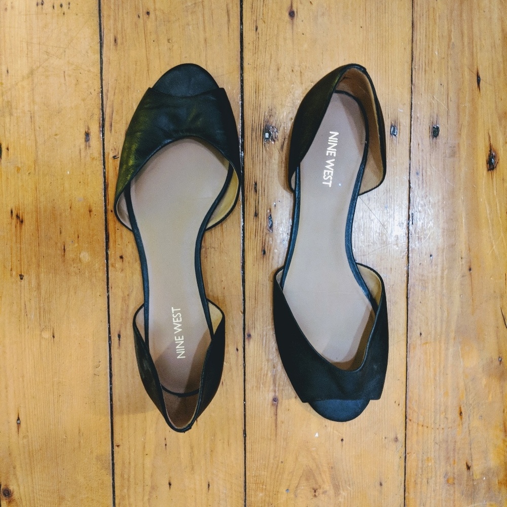 Nine West peep toe flats